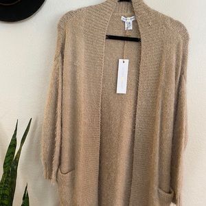 Woven Heart Tan Soft Cardigan Size: Small